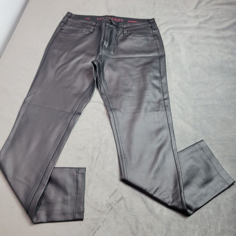 Liverpool Jeans Company Womens Black Coated Pants 4/27‎